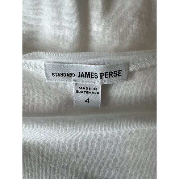 James Perse Women's White Deep V Scoop Neck T-Shirt Size 4 X-Large XL - Picture 4 of 5